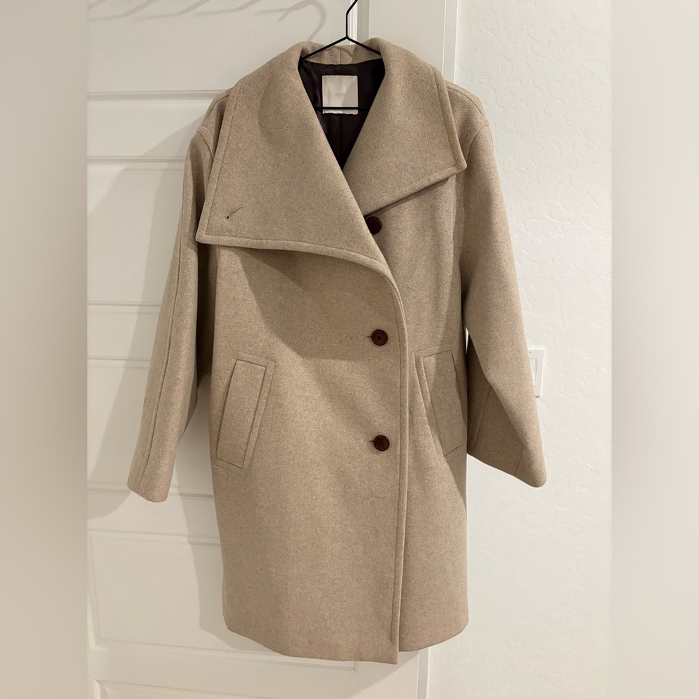 Mango Wool Oversized Cocoon Coat
